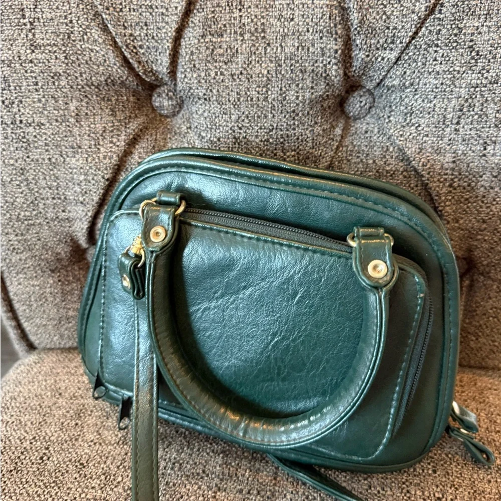 Koltov green leather vintage Crossbody handbag - Picture 8 of 11